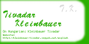 tivadar kleinbauer business card